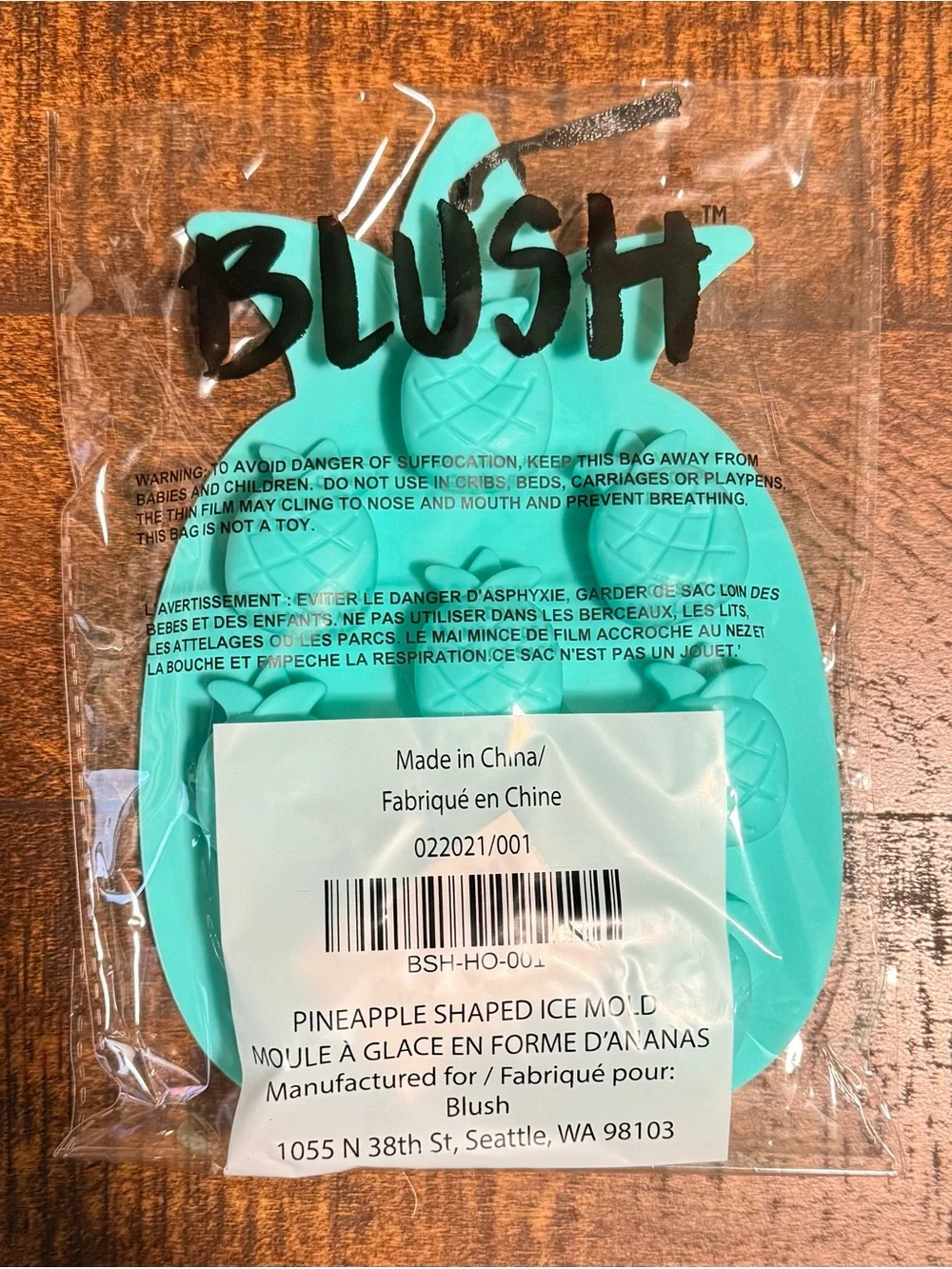 Blush Pineapple Silicone Ice Mold - Teal Blue